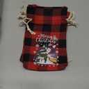 Aviski 120PCS Cotton Small Christmas Drawstring Candy Treat Bags Buffalo Plaid Xmas Xmas Christmas Fabric Goody Gift Sacks Reusable Gift Wrapping Bags Holiday Party Favors - Red/Black