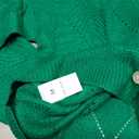 Libsorge Womens Sexy Off The Shoulder Sweater Spring Summer Fall 2025 Trendy Lightweight Ladies Dressy Casual Outfits Cute Crochet Leaf Knit Hollow Out V Neck Long Sleeve Button Cardigan Green, M