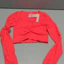 Girl's Classic Dance Crop Tops Gymnastic Ballet Wrap Shrug Sweater Long Sleeve Cotton Knot Front Dress Cardigan XS