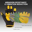 JUMPHIGH Mens Work Gloves, Synthetic Leather Mechanic Gloves, Utility, Touchscreen, Multipurpose, Construction, Warehouse, Truck Driving (L)