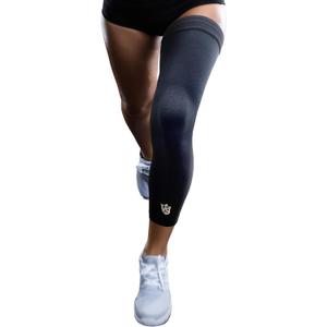 Vital Salveo -Germanium Recovery Compression Sports Full Leg Sleeve Length Thigh Calf Long Knee Sleeve with UV protection Support Single Tight. For Basketball, Arthritis Men and Women (1 PC)-Large (Black)