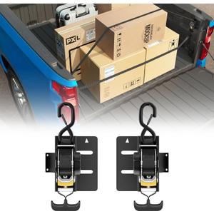 Upgraded Retractable Ratchet Straps Compatible with 2019-2025 Chevy Silverado GMC Sierra 1500 Accessories, 2 Pack Truck Bed Tie Downs Replacement for 2019-2026 Chevy Silverado