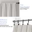 Simplebrand Ava Natural Blackout Curtains for Bedroom 63 Inch Length 2 Panels Set, Solid Thermal Insulated Energy Saving Rod Pocket Window Treatment Curtains Blackout Drapes, W40 x L63 Inch, Natural