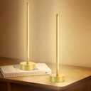 KARTOOSH Cordless LED Table Lamp Set of Two, Battery Operated Portable Desk Lamp, Dimmable/3 Color/Memory Function, Modern Rechargeable Table Light for Living Room, Bedroom, Bedside, Gold, 2 Pack