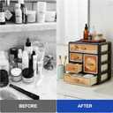 Cologne Organizer for Men,Cologne Stand with 5 Drawer,Stylish Nightstand Organizer with Floral & Bird Design,Dresser Drawer Organizers,Organizador de Perfumes,Perfume Stand Organizer for Bedroom,Black