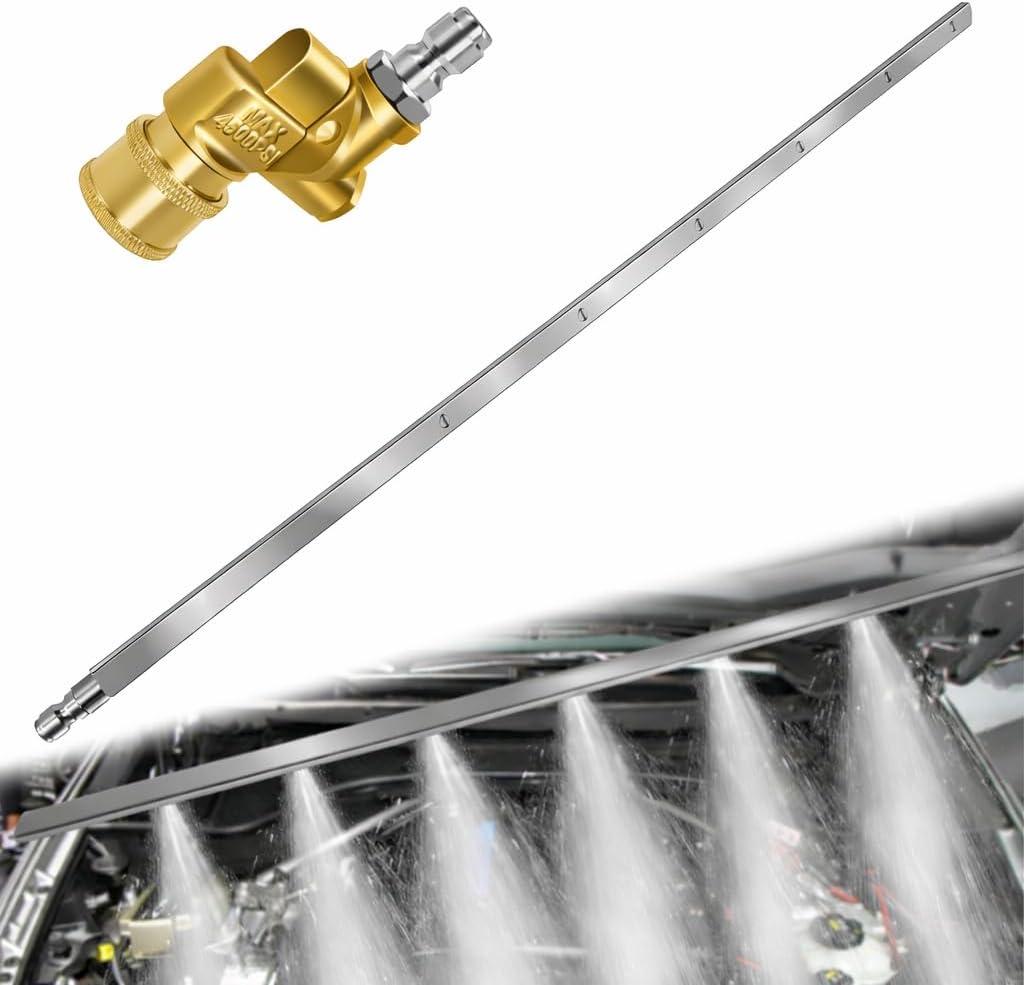 Gekufa 39'' Car Radiator Cleaning Wand, 25 Fan Nozzle Radiator Genie Water Air Cleaning Wands, High-Pressure Washer Radiator Wand with 1/4'' Quick Coupler, 157.28 cubic inches