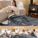 Bedsure Heated Blanket Throw Blanket - Fast Heating Electric Blanket, GentleSoft Flannel Heated Throw with 4 Time Settings, 6 Heating Settings, Warm Gifts for Grandma (50x60 inches, Grey)