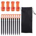 TRIWONDER Aluminum Tent Stakes Pegs & Reflective Guylines with Tent Cord Tensioners for Camping, Hiking, Backpacking (Orange)