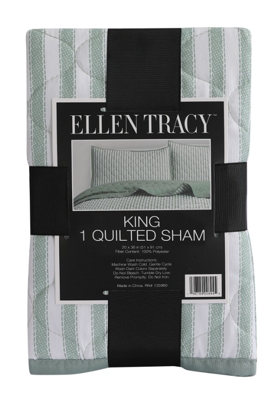 King 1 Quilted Sham 20x36in 100% Polyester