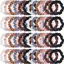 WILLBOND 48 Pieces Neutral Mini Satin Hair Ties Small Scrunchies Bulk Multicolor Elastic Silk Hair Bands Accessories Ponytail Holders for Women (Neutros)