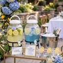 Havawish 2 Pack 1.16 Gallon Drink Beverage Dispenser with Stand for Parties Plastic Water Lemonade Juice Dispenser with Spigot and Lid for Countertop Weddings(White)