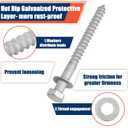 Tandefio 40 Pack 1/2 x 5'' Lag Bolts Screw Kit with Washers Hot Dip Galvanized Hex Lag Bolts Heavy Duty Wood Screws for Wood Decks Fences