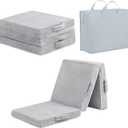 Tiita Foldable Floor Mattress for Kids -Trifold Nap Mat for Daycare with Storage Bag, Portable Toddler Travel Mattress Kids Floor Mat for Camping & Guest Use, Playroom, Plush Grey (65"L x 24"W x 3"Th)