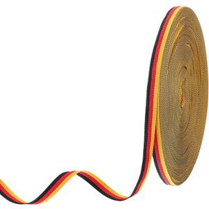 PATIKIL 3/8" Black Red Yellow Striped Grosgrain Ribbon, 55 Yard Polyester Fabric Stripe Craft Ribbon Double Faced Design for Bow Gift Wrapping DIY Making Garment Christmas Decorations