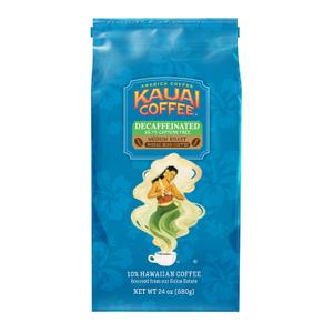 Kauai Coffee Whole Bean Coffee - Decaf, 24 oz Bag (EXP 07/15/27)