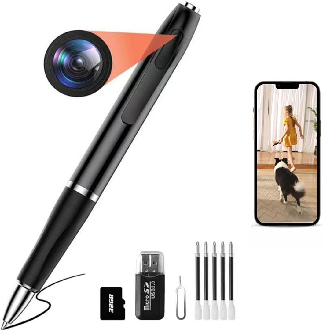 ohatan Mini Video Camera,32GB Hidden Camera Spy Camera1080P Portable Mini Nanny Video Surveillance Camera with Motion Detection for Home, OfficeSupports 256GB SD Card