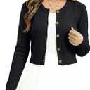 Women's 2026 Button Down Cardigan Sweater Bolero Shrug Long Sleeve Cropped Cardigan Knit Sweaters (Large, Black-6325)