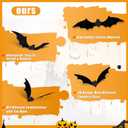 4 x 3D Halloween Bats Decorations Party Supplies,120PCS Bat Stickers for Wall with 4 Different Sizes, Black PVC Bats for Halloween Party Decorations Indoor