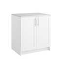 Prepac Elite 32" W Storage Cabinet with Doors and Shelves, White Garage Cabinet, Bathroom Storage with 1 Adjustable Shelf 24.5" D x 32" W x 36" H, WSCR-1005-1