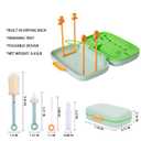 7in1 Travel Bottle Cleaner kit,Baby Essentials, with Bottle Brush、Nipple Brush、Straw Cleaner Brush、Soap Dispenser、Bottle Drying Rack、Drainage Tray、Storage Box,Baby Travel Essential (Green)