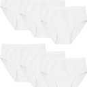Fruit of the Loom Girls' Cotton Brief Underwear Multipacks (White, XS)