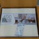 Linen Closet 4 Pcs 100% Cotton King Size Sheets Set, Ivory, 400 Thread Count, Percale Weave, Deep Pocket Fitted Sheet, Fits Up To 18" Mattress, Crisp & Cooling Bed Sheets for Home & Hotel Use