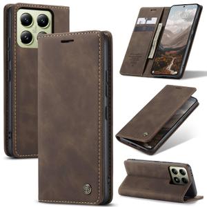 Cracedily for Xiaomi 14T Case, Flip Wallet Leather Case with Card Holder Magnetic Closure Shockproof Kickstand Protective Phone Cases Cover for Xiaomi mi 14T, Coffee