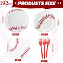 Zhehao 192 Pcs Baseball Paper Plates and Napkins Set Baseball Party Supplies Decorations 7 Inch 9 Inch Disposable Paper Plates Napkins and Forks for Sport Themed Birthday Party Favors Serves 48
