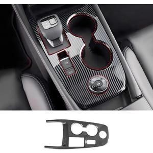 Car Center Console Gear Shift Panel Trim Cover Only for 2021-2026 Nissan Rogue SV/Rock Creek/SL/Platinum [Not for Nissan Rogue S] Auto Interior Decorations Accessories Carbon Fiber Style Kit