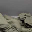 Monbix Twin XL Comforter Set Sage Green, Cationic Dyeing Bedding Set Reversible 5 Pieces, All Season Bed in a Bag with Comforter, Sheets, Pillowcase & Sham