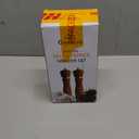 Electric Pepper and Salt Grinder Set, Adjustable Coarseness, Battery Powered with LED Light, One Hand Automatic Operation, Stainless Steel (Black)