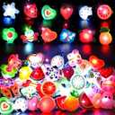 LovesTown 50PCS LED Light up Rings, Light up Toys for Kids Glow in the Dark Party Supplies Flashing for Easter Party Favors Classroom Prizes Goodie Bag Stuffers Easter Egg Fillers