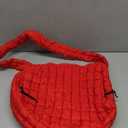 Puffer Tote Bag for Women Large Quilted Tote Bag Quilted Carryall Bag Soft Puffy Crossbody Bag Hobo Handbags Puff Purse (Watermelon Red)