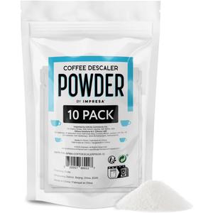 [10 Uses] Impresa Descaling Powder & Coffee Machine Cleaning Powder for Breville, for Keurig, for Nespresso, for Delonghi, for Ninja & More - Espresso Machine Descaler - Pot & Coffee Maker Cleaner