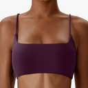 Comper Women's Sports Bras Wirefree Racerback Workout Bras Sexy Thin Straps Yoga Sport Bras with Removable Pads L