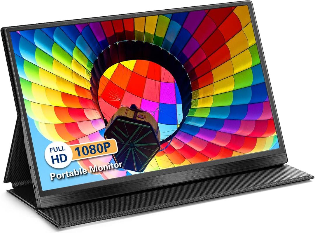 OWLVISION 15inch Portable Monitor FHD1080P IPS LCD Gaming Display HDR Mode Built-in Dual Speakers USB-C/HDMI Mobile Screen, Ultra-Thin External Monitor for Laptop/PC/MAC/Smartphones