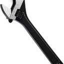 Adjustable Wrench 12 Inch Heavy Duty Wide Jaw Opening Wrench for Automotive Plumbing Household Garage Repairs (Black)