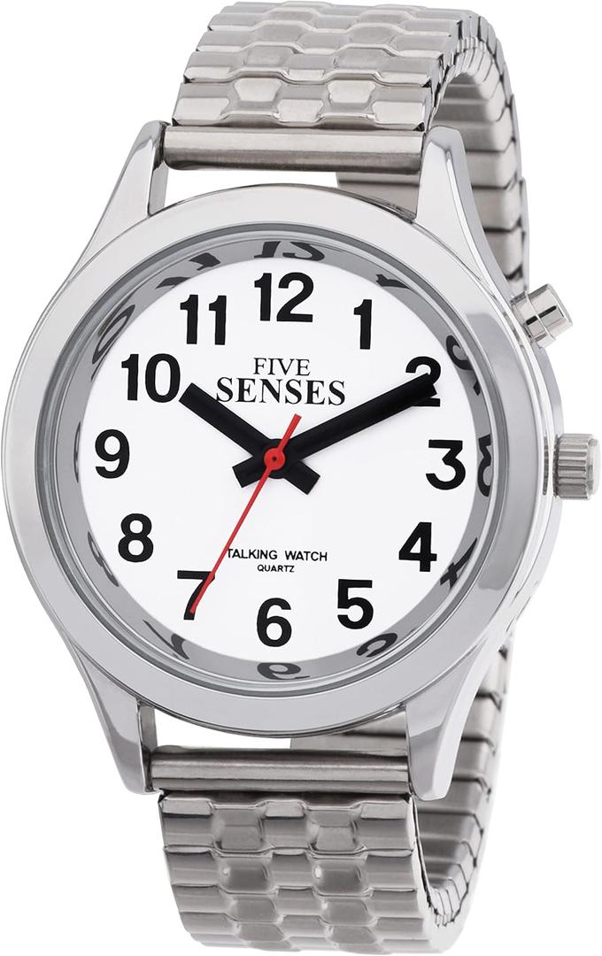 Five Sense English Talking Watch for Seniors Women Talking with Day-Date Loud Alarm Clock Visually 1156