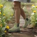 Short Rain Boots for Women Waterproof Ankle Womens Rubber Garden Rainboots for Mud Barn Gardening Yard Farm Work (9 Wide, Black)