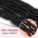 Faux Locs with Curly Ends 18 inch Faux Locs Crochet Hair 7 Packs Soft Locs with Curly Ends 12 Strands Pre looped Crochet Hair Extensions 1B