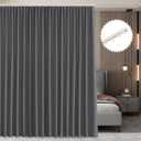 RYB HOME Room Divider Curtain Set with Ceiling Track, Privacy Blackout Thermal Insulated Curtains for Bedroom/Living Room/Basement/Patio/Sliding Glass Door, W100 x L84, Grey, 1 Panel