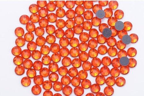 3000 pcs SS20 Hot Fix Glass Flatback Rhinestones Bulk Round Crystal Gems Rhinestones for Crafts Art Clothes Shoes(Orange)