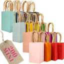 qiqee 200Pcs Paper Gift Bags with Handles - 4.5"2.5"6" Mini Party Favor Bags Multiple Uses - 16 Solid Colors