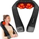 KNQZE Shiatsu Neck Massager with Heat, Back and Shoulder Massager, 4D Deep Tissue Kneading Massage Pillow for Shoulder, Back, Body Muscle Pain Relief, Gifts for Women Men Mom Dad Friend, Corded Use