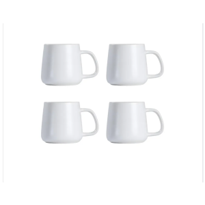 Premium Ceramic Coffee Mug Set, 350-450ml Capacity, Modern Minimalist Style, for Office and Home Use (4, light pink)