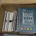 Jetec 100 Pcs/50 Sets Motivational Spiral Notebook with Sticky Notes Pen Bulk Boho Inspirational Journals Valentine Employee Appreciation Thank You Gift for Teacher Coworker Staff Team (Earth Tone)