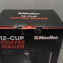 Mueller 12-Cup Drip Coffee Maker - Borosilicate Carafe, Auto-Off, Reusable Filter, Anti-Drip, Keep-Warm Function, Clear Water Level Window Coffee Machine, Kitchen Essentials & Accessories (Black)