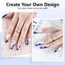 3 x JODSONE Dark Blue Swirl Nail Art Liner Gel Polish,10ml Classic Color 3D Nail Art Pens Effect Nail Print Design with Thin Brush for French Tips Manicure Painting DIY at Home - LB10