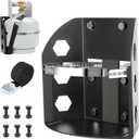Propane Tank Holder for 5lb Tanks,Thickened Mount Bracket with 2 Straps and Protective Padding for Truck, Car, RV, Trailers, Camping, Fit 8 in Diameter Bottle