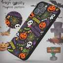 2 x Case for iPhone 13 Pro Max with Halloween Ghost Pumpkin Designed for iPhone 13 Pro Max Case,Black Matte Soft Slim Fit TPU Anti-Scratch Shockproof Protective Phone Cover 6.7 inch (pumpkin spider web)